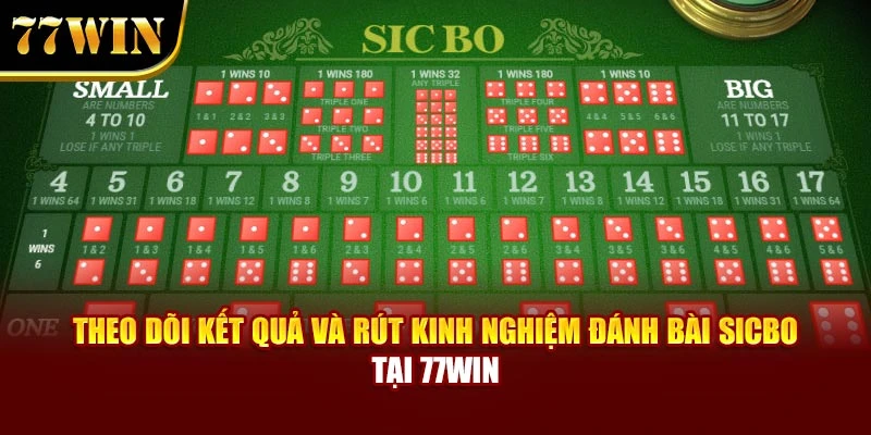 Theo dõi kết quả và rút kinh nghiệm đánh bài Sicbo tại 77WIN